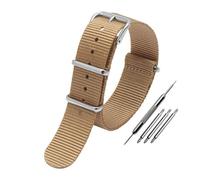 BWBVHRHZY Universelles Nylon-Canvas-Uhrenarmband, passend for DW, passend for Briston, passend for Rolex, 18 mm, 20 mm, 22 mm, Schwarz, Rot, Grün, Khaki, Blau, Sport-Armband for Herren und Damen(Khaki