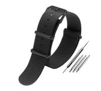 BWBVHRHZY Universelles Nylon-Canvas-Uhrenarmband, passend for DW, passend for Briston, passend for Rolex, 18 mm, 20 mm, 22 mm, Schwarz, Rot, Grün, Khaki, Blau, Sport-Armband for Herren und Damen(Black