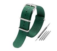 BWBVHRHZY Universelles Nylon-Canvas-Uhrenarmband, passend for DW, passend for Briston, passend for Rolex, 18 mm, 20 mm, 22 mm, Schwarz, Rot, Grün, Khaki, Blau, Sport-Armband for Herren und Damen(Green