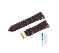 BWBVHRHZY Verschleißfeste und langlebige Lederuhrenarmbänder, passend for Guess W0400G2 W0040G7/W0247G4 Uhrenarmband 22 mm(Coffee-GD-K1)