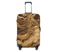 BWLHJKE Reisegepäckhülle für Koffer, TSA-geprüft, waschbarer, elastischer Kofferschutz, goldener Marmor, kratzfeste Gepäckabdeckung, passend für 55,9 - 61 cm Gepäckhülle, Schwarz , S