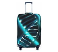 BWLHJKE Reisegepäckhülle für Koffer, TSA-geprüft, waschbarer, elastischer Kofferschutz, wissenschaftlicher Gene-Strang, Kofferabdeckung, kratzfest, passend für 55,9 - 61 cm Gepäckhülle, Schwarz , L