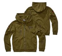 BWuM Tactical Kapuzenjacke/Sweatjacke mit Flaggen & Klett, Größe:3XL, Farbe:Oliv