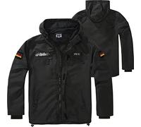 BWuM Tactical Windbreaker Zipper Sommer + Patch & Flaggen, Größe:L, Farbe:Schwarz