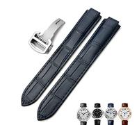 BXSUKEYOU 16mm 18 mm 20 mm echter Leder Uhrengurt Schwarz Blau Brown EIN Einsatz Schnalle -Uhren -Bänder für Cartier Tank Solo Blue Ballon