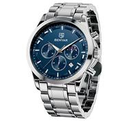 BY BENYAR Uhren Herren Edelstahl Armbanduhr Herren Chronograph Analog Quarz Wasserdicht Herrenuhr Leuchtende Datum Mode Lässig Business-Kleid Uhren Elegantes Geschenk fur Männer