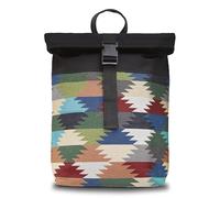 By Bers Leon Rolltop Rucksack Premium Baumwolle Canvas & Webstoff Damen Herren 17 Zoll Laptop Eleganter Reiserucksack Daypack Sport Einkauf Reisen Radfahren Uni Schule (RollTop_Boho_001)