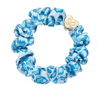 By Eloise London Gold Heart Silk Scrunchie farbe Blue Leopard