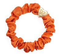 By Eloise London Gold Heart Silk Scrunchie farbe Orange Peel