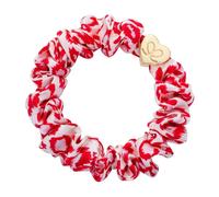 By Eloise London Gold Heart Silk Scrunchie farbe Red Leopard