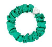By Eloise London Silver Heart Silk Scrunchie farbe Jungle Green
