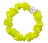 By Eloise London Silver Heart Silk Scrunchie farbe Lemon Yellow