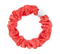 By Eloise London Silver Heart Silk Scrunchie farbe Neon Peach