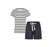By Louise Damen Pyjama aus 100% Baumwolle - Kurzarm Schlafanzug mit kurzer Hose, bequem & atmungsaktiv, Farbe:Mehrfarbig, Grösse:XXL