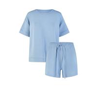 By Louise Damen Pyjama - Kurzarm Schlafanzug mit kurzer Hose Blau, Farbe:blau, Grösse:M
