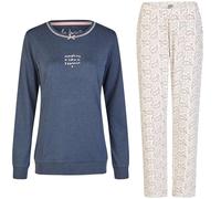 By Louise Damen Pyjama Schlafanzug Nachtwäsche lang Interlock Blau