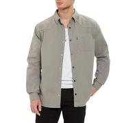 by Spruce Overshirt Langarm Hemdjacke mit Druckknöpfen & Brusttasche Lässiges Shirt für Freizeit Übergang Khaki M