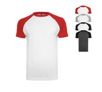 Build Your Brand Raglan Contras T-Shirt in Gr. S in Grau