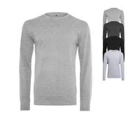 BY010 Build Your Brand leichtes Rundhals Sweatshirt Heather Grey M