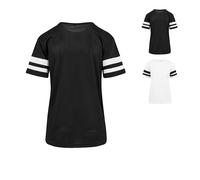 BY033 Build Your Brand Damen Mesh T-Shirt mit Streifenärmel Black XS