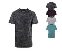 BY070 Build Your Brand T-Shirt Säure gewaschen kurzarm Grey Black XXL