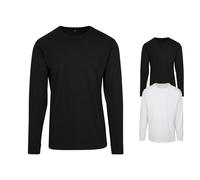 BY091 Build Your Brand langarm T-Shirt mit Bündchen White XS