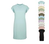 Build Your Brand Damenkleid Stehkragen mit verlängerter Schulter Baumwolle Grün XS