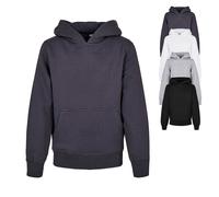 Build Your Brand Kids' Organic Basic Hoody BY185 heather grey 110/116
