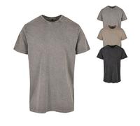 Build Your Brand Acid Washed Round Neck Tee XS black