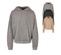 Build Your Brand Herren Kapuzenpullover Acid Washed Oversized Hoody, Farbe Asphalt, Größe XXL