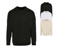 Build Your Brand Herren BY198-Oversized Cut On Sleeve Longsleeve T-Shirt, White, 5XL