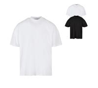 Build Your Brand Herren BY230-Oversized Mock Neck Tee T-Shirt, White, 5XL