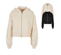 BY237 Build Your Brand Damen kurze Sweatjacke in Oversize-Passform Black M
