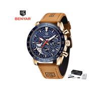(BY5175-GoldBlueL) 2022 NEU (Pagrne) PAGANI DESIGN Business Herren Quarzuhr Saphir Stahl Chronograph