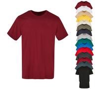 Build Your Brand Herren BB010-Basic Round Neck T-Shirt, White, L