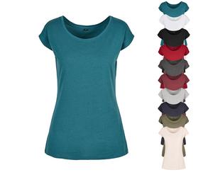 BYBB013 Build Your Brand Basic Damen T-Shirt mit weitem Hals Pink 3XL