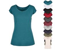 Build Your Brand Wide Neck Tee BB013 teal XL