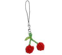 Bydezcon Schlüsselanhänger für Damen, Y2K-Stil, Perlenkirsch-Anhänger, Handyriemen, Schlüsselband, modisch, Tasche, Schlüsselanhänger, Rucksack, Ch, a