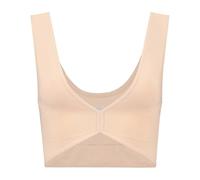 Bye Bra Soft Touch Reversible Bra Top Two Sides Wearable, Shaping Bra Top Silicone Strip, Wide Straps, Seamfree, S-XXL, Beige/Schwarz
