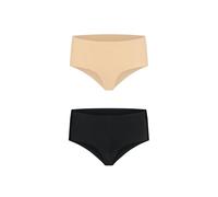 Bye Bra Unsichtbare Slips Höschen, hohe Taille, Nahtloser Bikini, Keine Nähte, Keine Höschenlinie, Glatte Kanten, 2er-Pack, Größen: S, M, L, Beige und Schwarz (m)