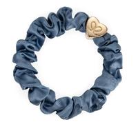ByEloise Gold Heart Silk Scrunchie Faded Denim 1 St