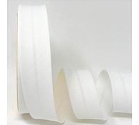 Byetsa Schrägband aus Baumwollmischgewebe, 30 mm, auf 25 m Rolle, Weiß