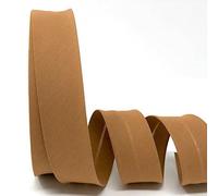 Byetsa Schrägband aus Baumwollmischgewebe, 30 mm, auf einer 25-m-Rolle, Karamellfarben