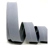 Byetsa Schrägband aus Baumwollmischgewebe, 30 mm, auf einer 25-m-Rolle, Taubengrau