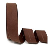 Byetsa Schrägband aus Baumwollmischgewebe, 30 mm, Schokoladenbraun auf einer 25-m-Rolle