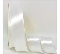 Byetsa Schrägband aus Satin, 30 mm, auf einer 25-m-Rolle, Weiß