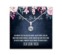 BYLITZ An meinen Schatz Halskette 925 Silber mit Punze & personalisierter Karte Kette mit Geschenk Box für Damen Frau Freundin Verlobte Geschenk für Sie (1 Karat | LED Box | V6)