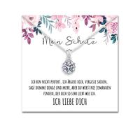 BYLITZ An meinen Schatz Halskette 925 Silber mit Punze & personalisierter Karte Kette mit Geschenk Box für Damen Frau Freundin Verlobte Geschenk für Sie (1 Karat | Standard Box | V2)
