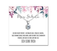 BYLITZ An meinen Schatz Halskette 925 Silber mit Punze & personalisierter Karte Kette mit Geschenk Box für Damen Frau Freundin Verlobte Geschenk für Sie (1 Karat | LED Box | V3)