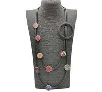 Bysonglezai Halskette Damen Ketten Anhänger Frauen Geschenk Drucken Halsketten Für Frauen Gummi Halskette Holz Zubehör Big Statement Kleiderkette Für Partydruck